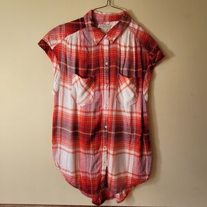 Lucky Brand Womens Red and White Plaid Size XS